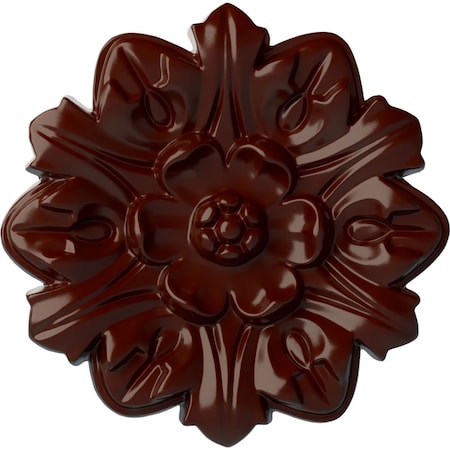 Ekena Millwork Emery Leaf Ceiling Medallion, Hand-Painted Brushed Mahogany, 7 5/8"OD x 1"P CM07EMBMF